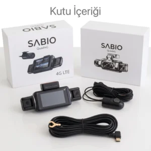 Sabio Quad4G araç kamerası kutu içeriği