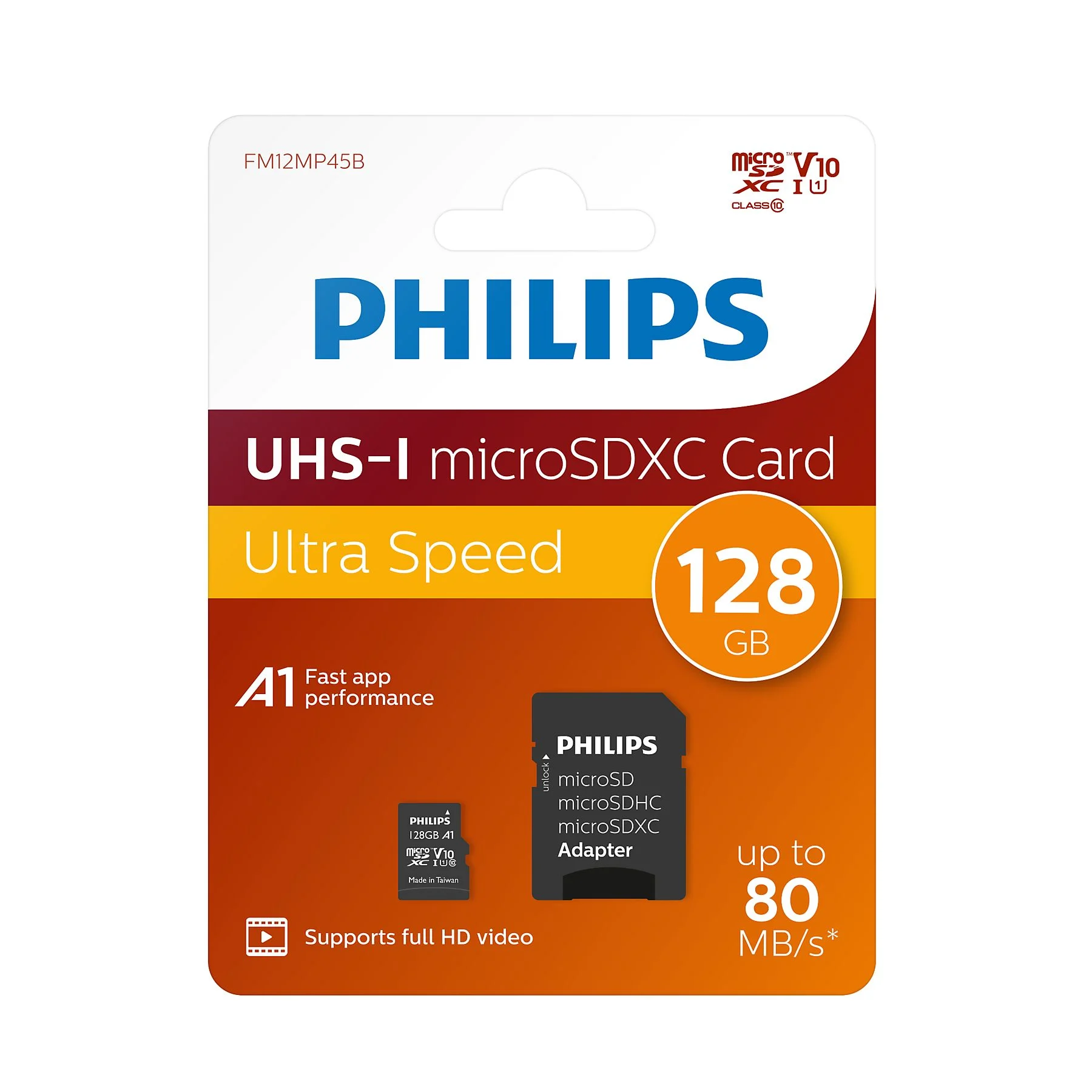 Philips Ultra Speed 128GB MicroSD Kart – UHS-I U1 | CLASS 10 | 80MB/S | SD Adaptörlü