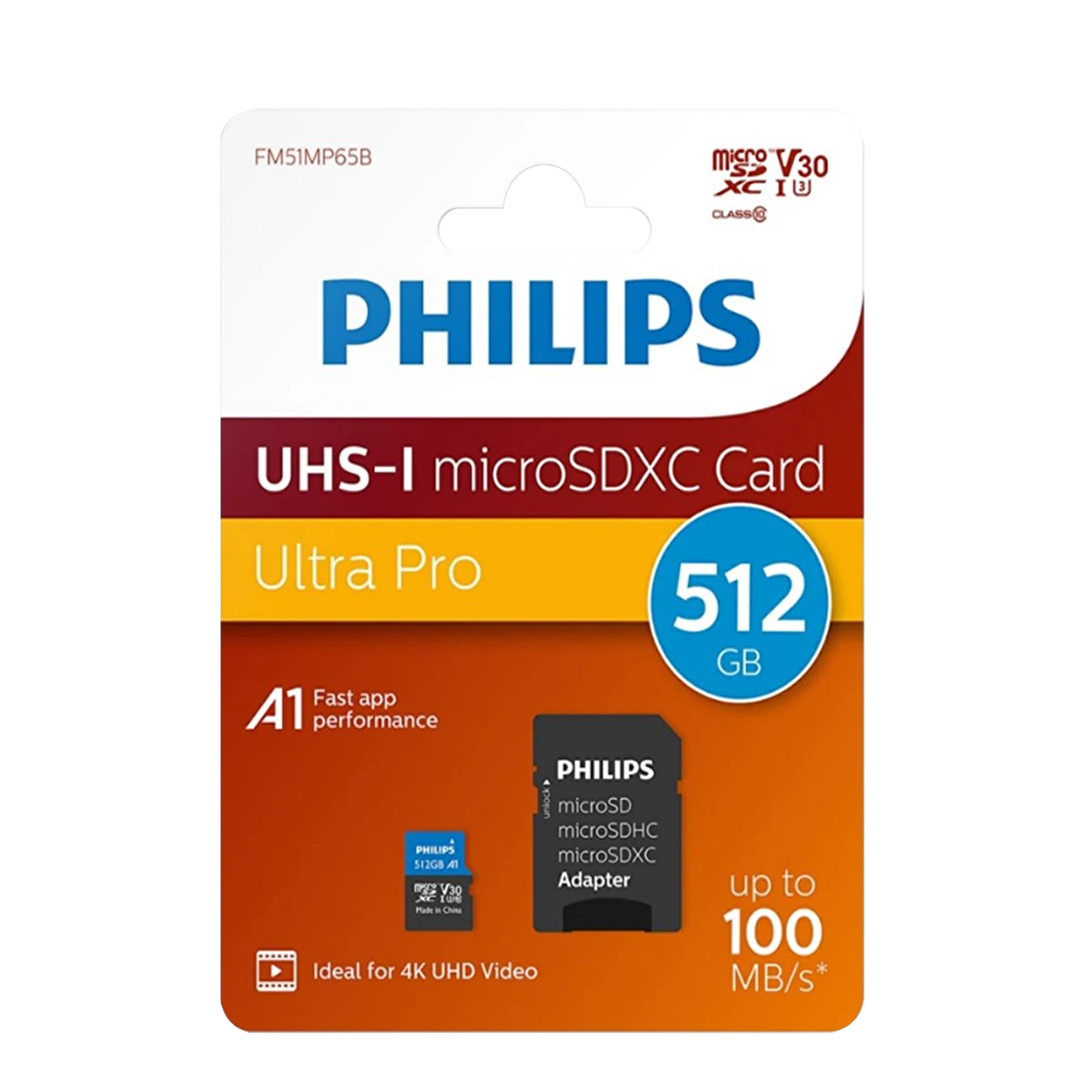 Philips Ultra Speed 512GB MicroSD Kart – UHS-I U1 | CLASS 10 | 80MB/S | SD Adaptörlü